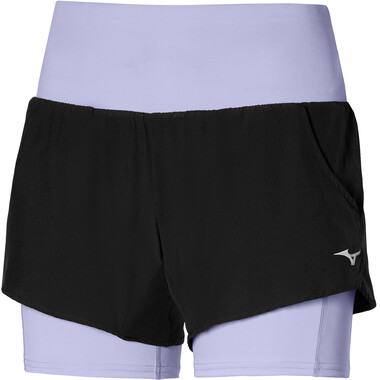 MIZUNO 4.5 2-IN-1 Women's Shorts Black/Purple 0